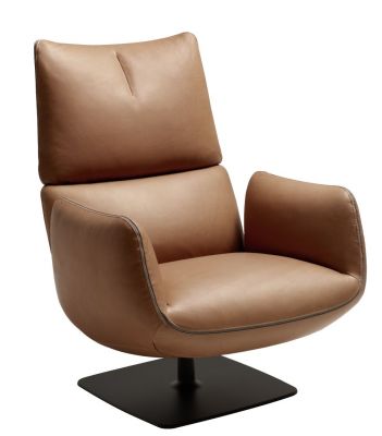 Jalis Lounge Swivel Armchair with Tilt Mechanism / Plate Foot Cor
